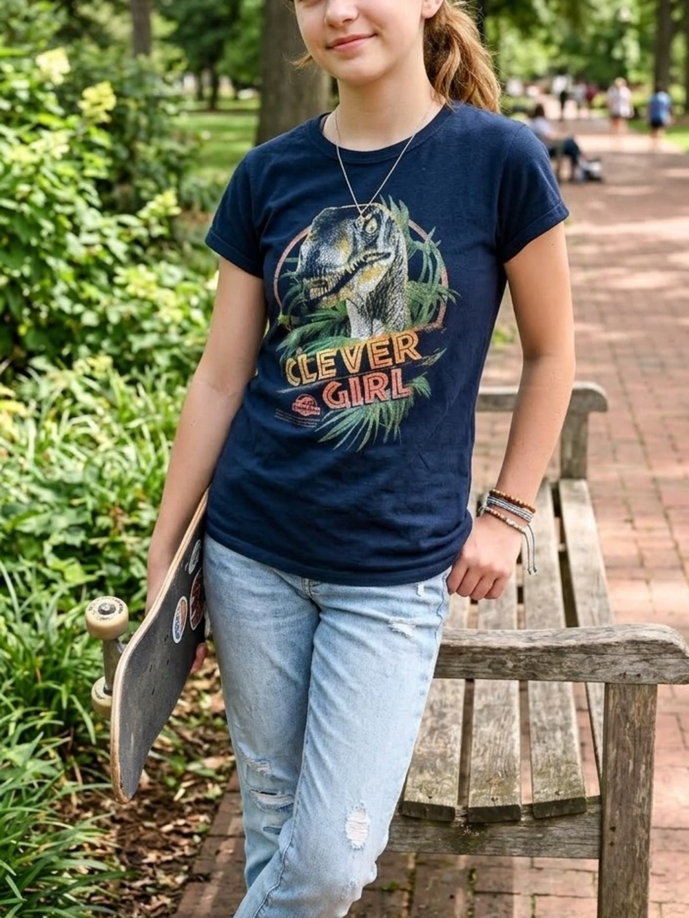 Vintage Clever Girl Jurasic Park Graphic Tee - Size S